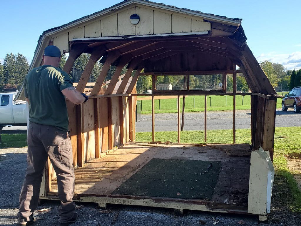 shed demolition, shed removal, demolition services near me, enola, perry pa, soldiers hauling
